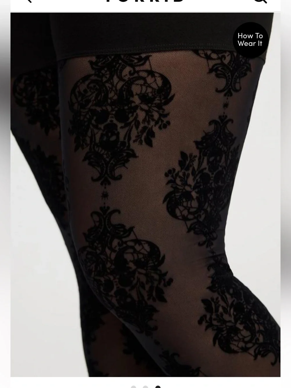 NWT Torrid Damask flocked mesh full length leggings size 3 3x 22 24 - Picture 2 of 6